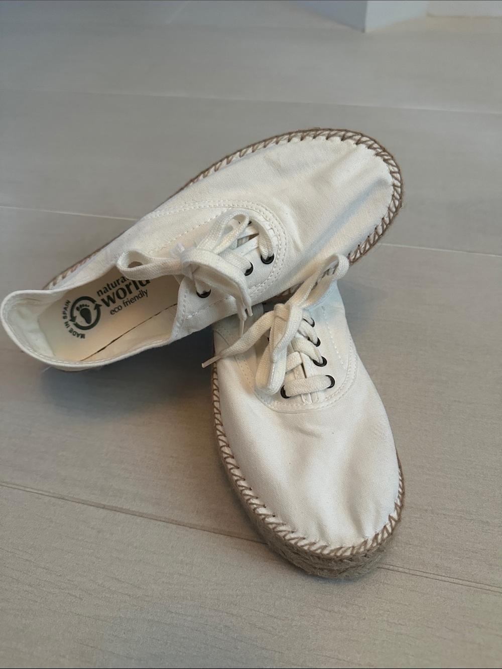 Women's White Canvas Espadrille Sneakers